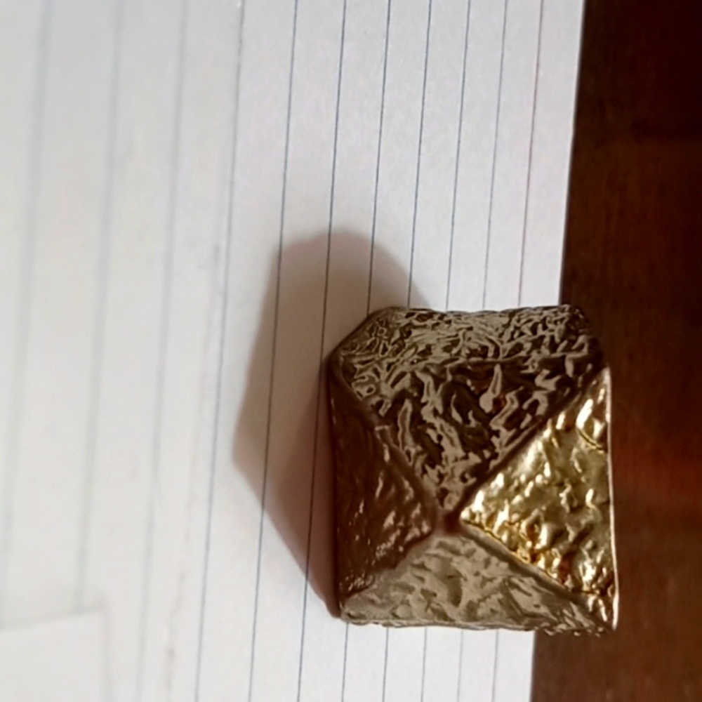 Nugget Style Costume Jewelry Mixed Metal Pyramid Ring